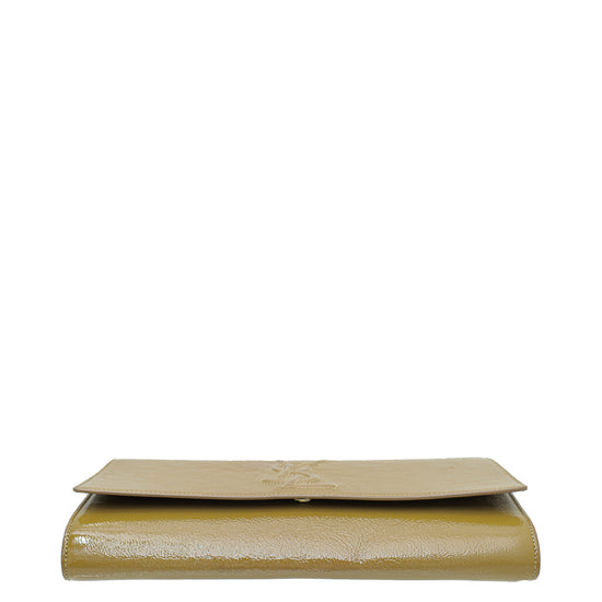 YSL Olive Belle De Jour Patent Clutch