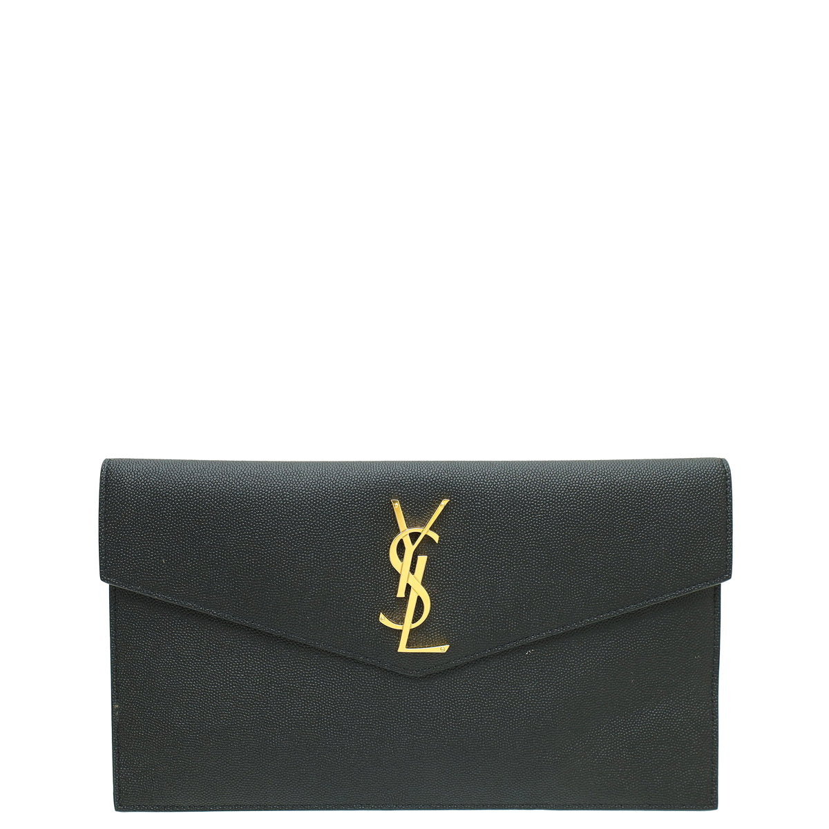 YSL Black Grain De Poudre Uptown Pouch-YSL-THE CLOSET