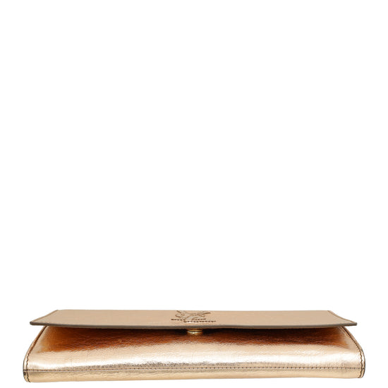 Load image into Gallery viewer, YSL Mettalic Rose Gold Belle De Jour Small Clutch
