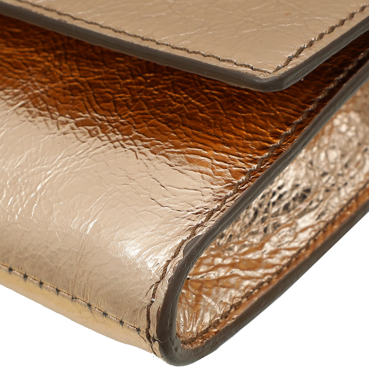 YSL Mettalic Rose Gold Belle De Jour Small Clutch