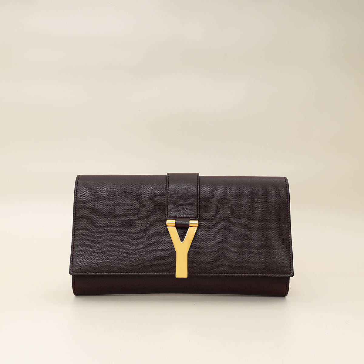 YSL Burgundy Y Ligne Clutch-YSL-THE CLOSET