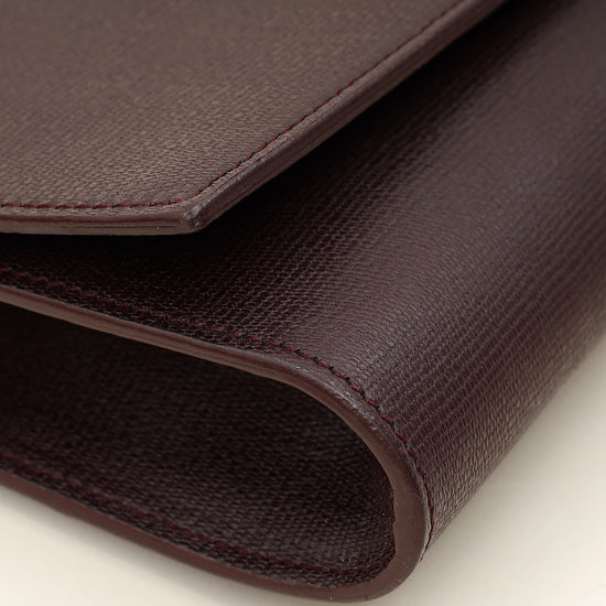 YSL Burgundy Y Ligne Clutch-YSL-THE CLOSET
