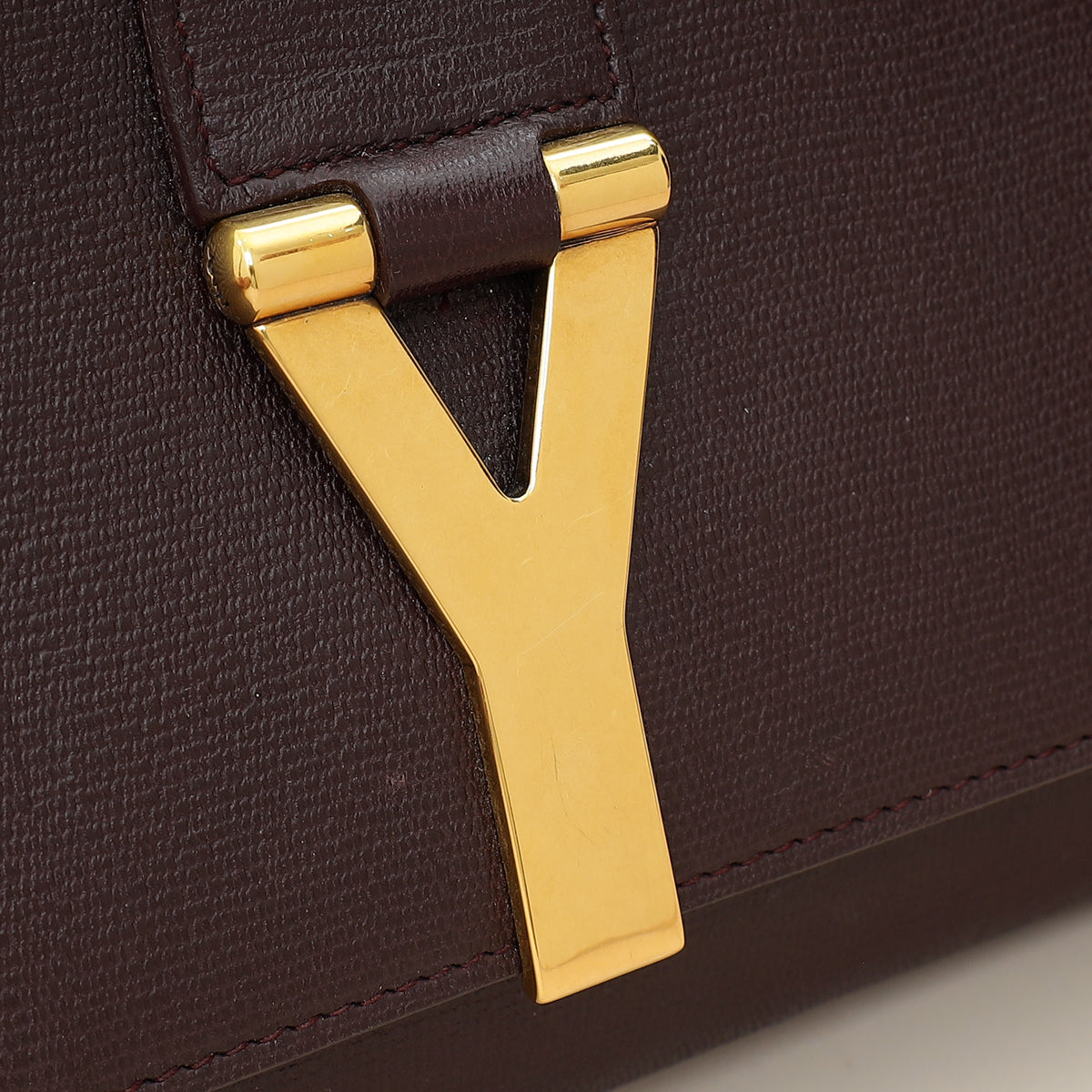 YSL Burgundy Y Ligne Clutch-YSL-THE CLOSET
