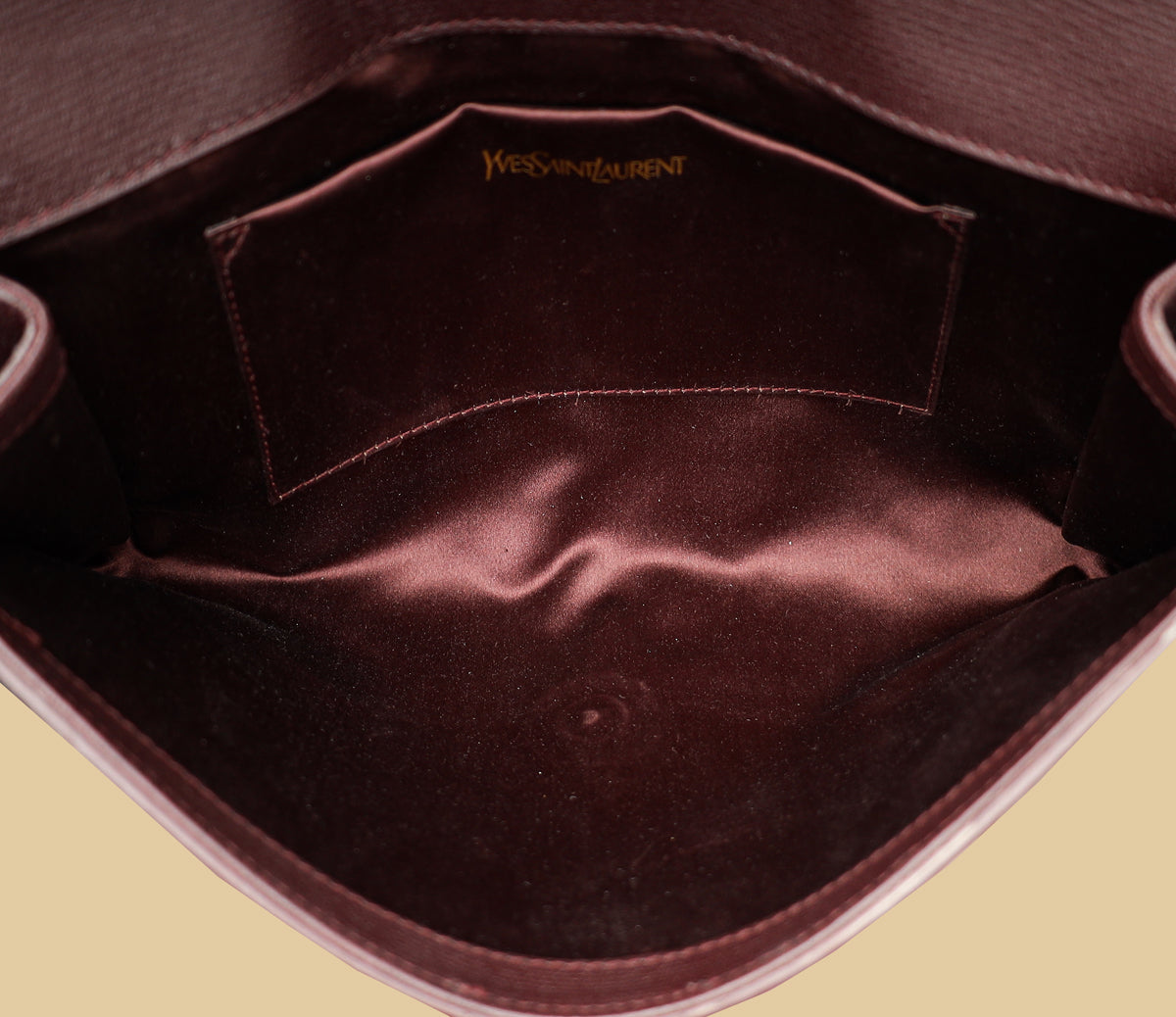 YSL Burgundy Y Ligne Clutch-YSL-THE CLOSET