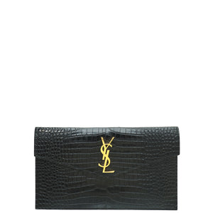 حقيبة يد منقوشة باللون الأسود من YSL