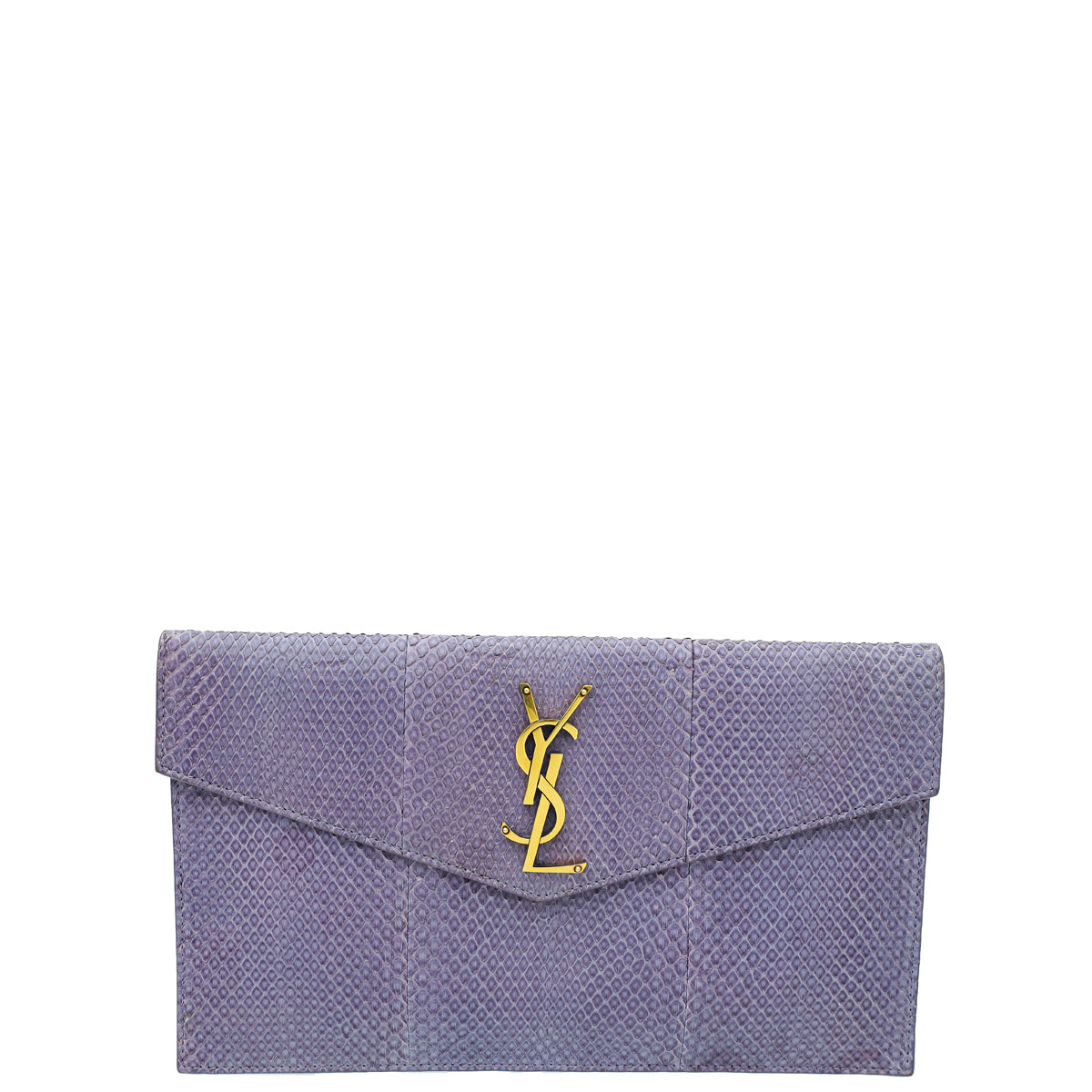 YSL Violet Aged Python Uptown Pouch