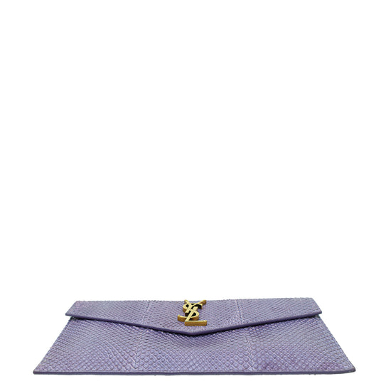 YSL Violet Aged Python Uptown Pouch