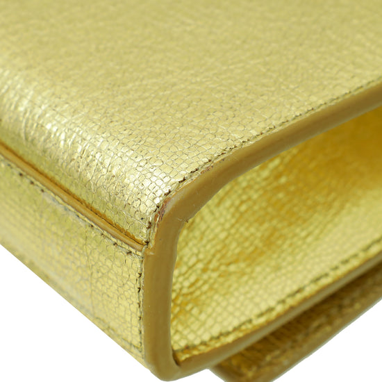 YSL Metallic Gold Classic Cassandre Clutch