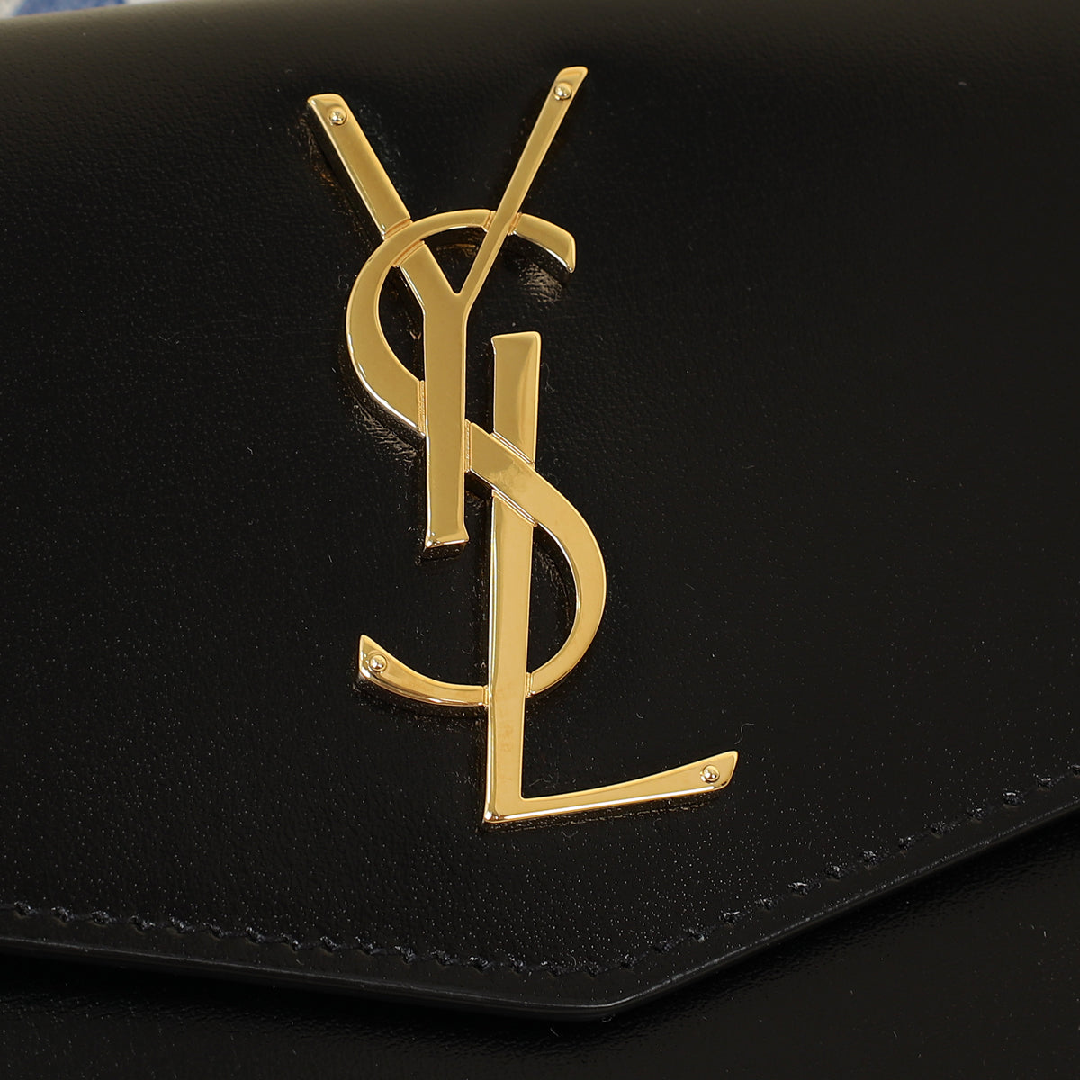 YSL Black Monogram Envelope Large Clutch