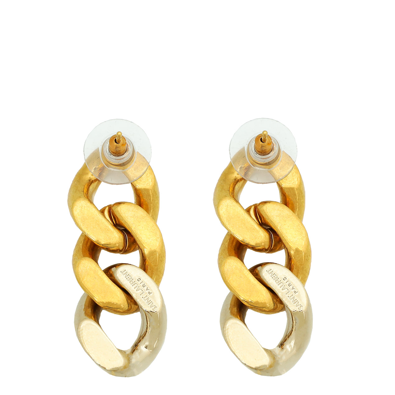 YSL Three Curb Chain Links Earrings-YSL-THE CLOSET