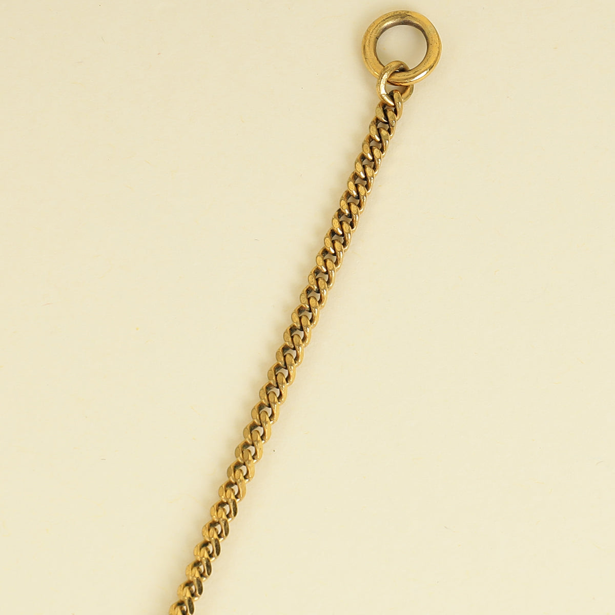 YSL Gold Brass Snake Monogram Tassel Pendant Necklace