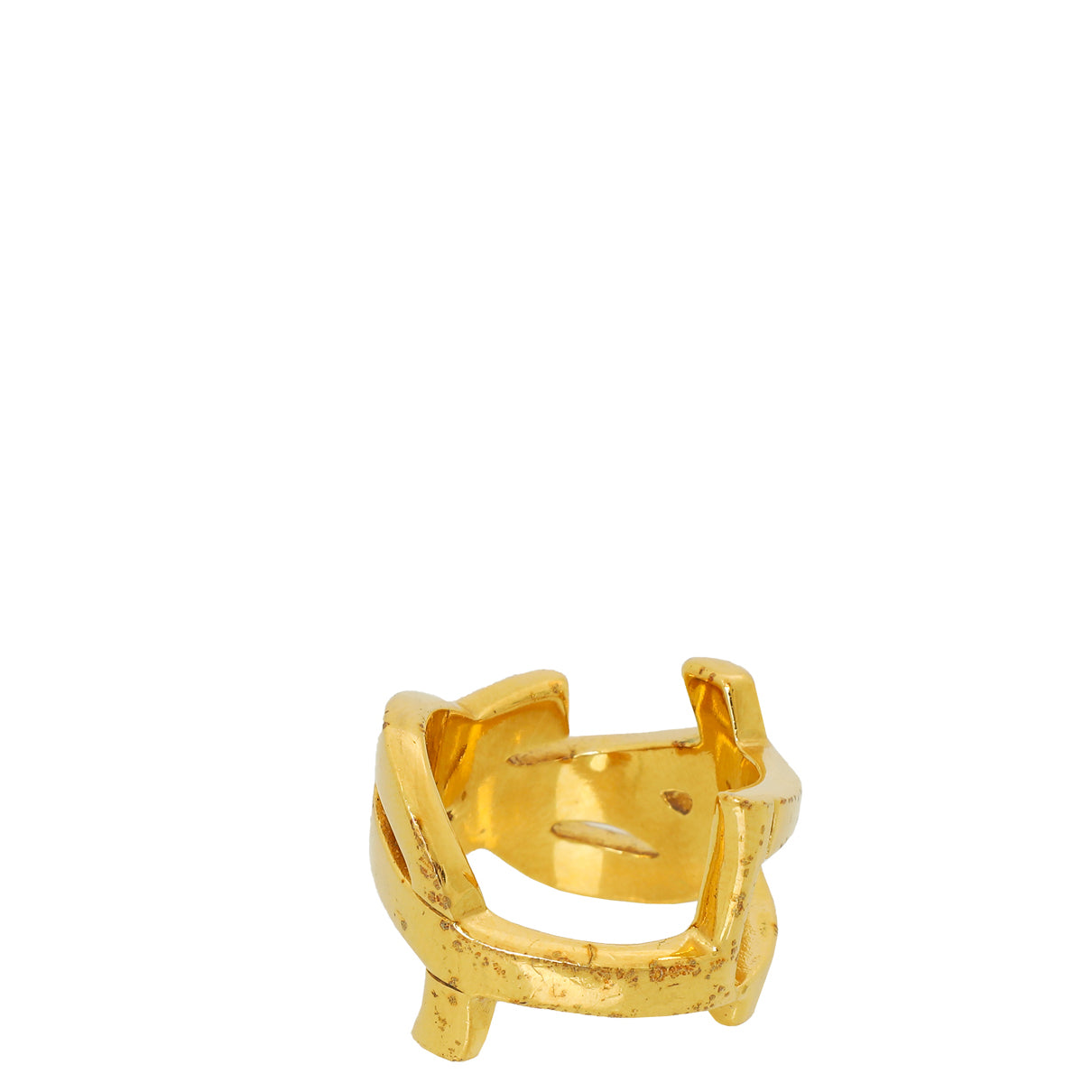 YSL Gold Tone Monogram Ring 54 (7)-YSL-THE CLOSET