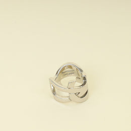 YSL Silver Monogram Ring 5