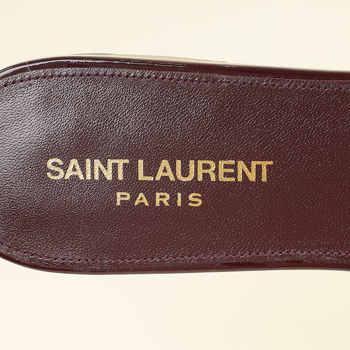 YSL Burgundy Tribute Flat Sandals 39-YSL-THE CLOSET