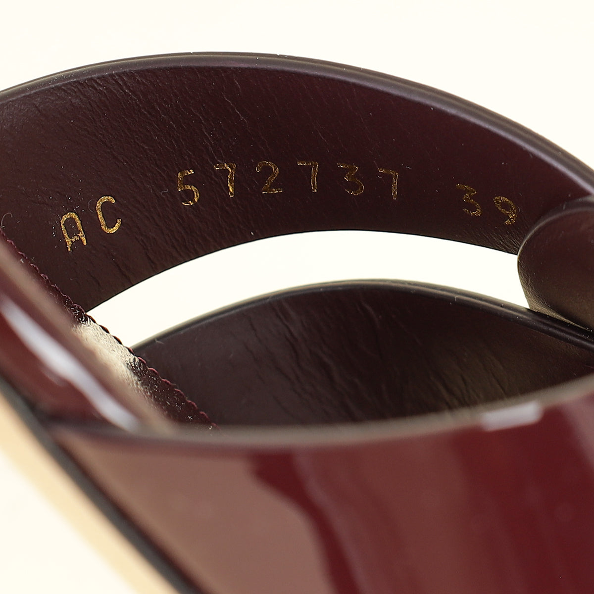 YSL Burgundy Tribute Flat Sandals 39-YSL-THE CLOSET