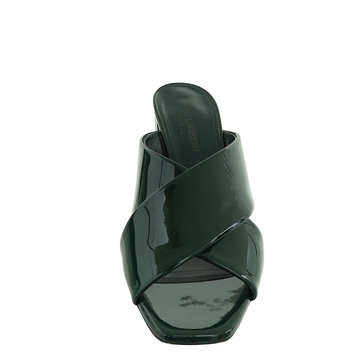 YSL Dark Green Loulou Criss Cross Mules 36.5-YSL-THE CLOSET