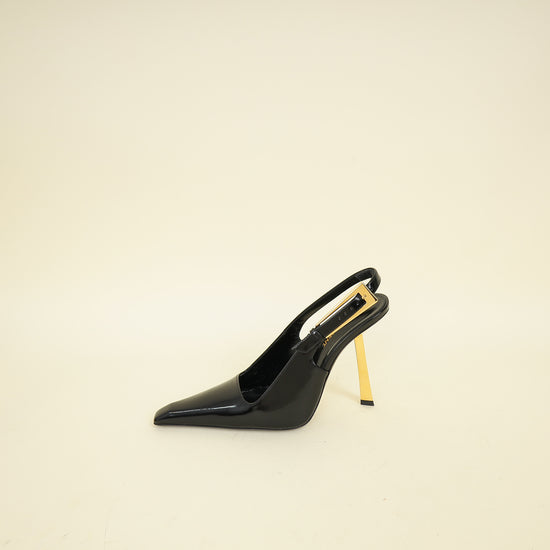 YSL Black Lee Slingback Pumps 36