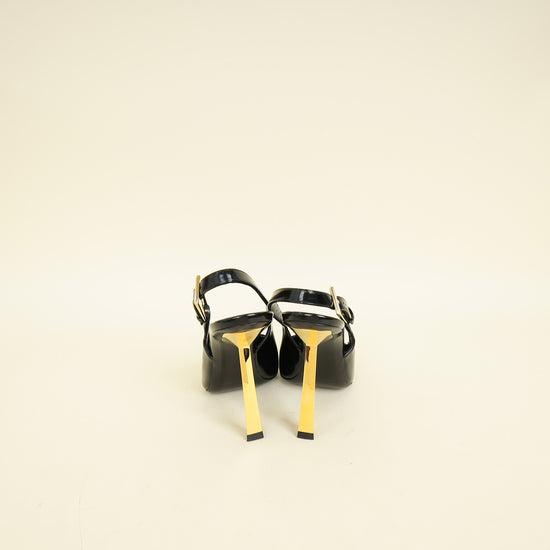 YSL Black Lee Slingback Pumps 36