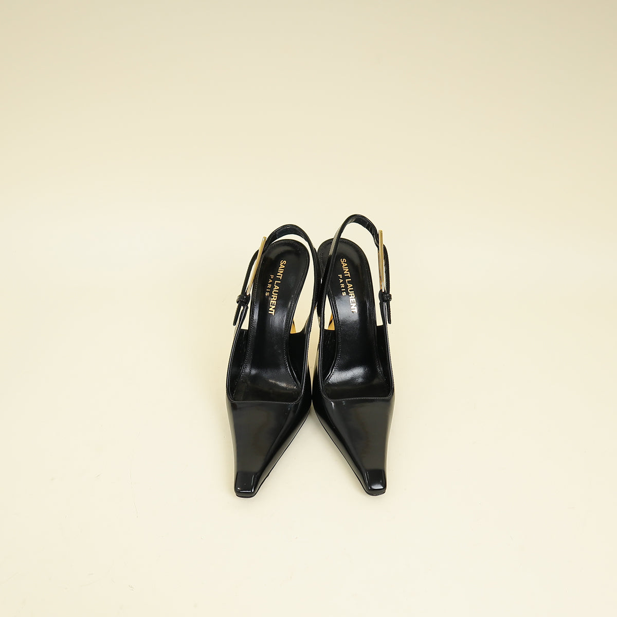 YSL Black Lee Slingback Pumps 36