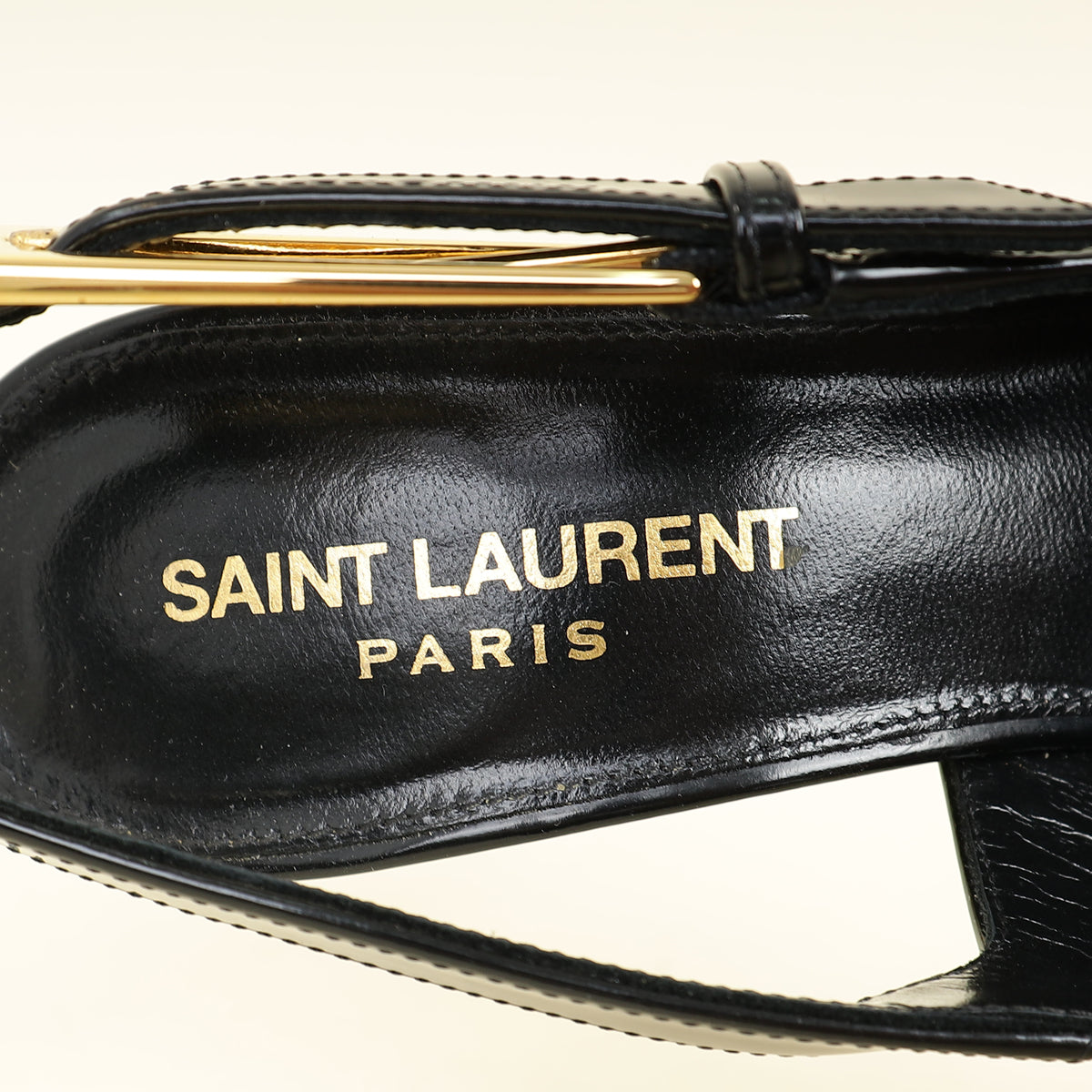 YSL Black Lee Slingback Pumps 36