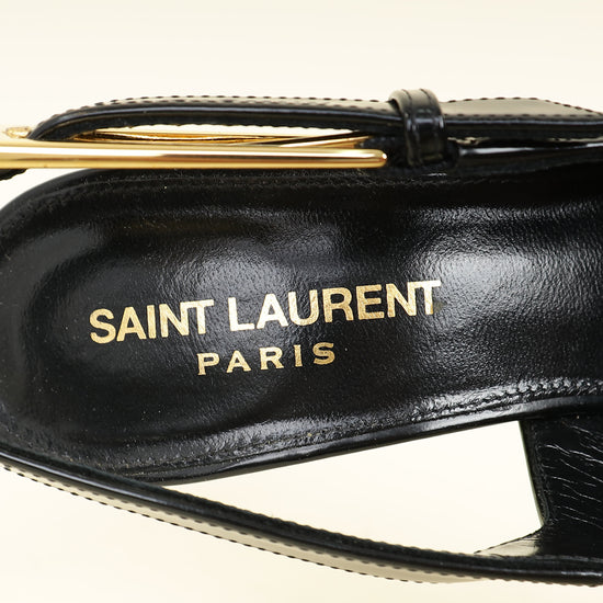YSL Black Lee Slingback Pumps 36