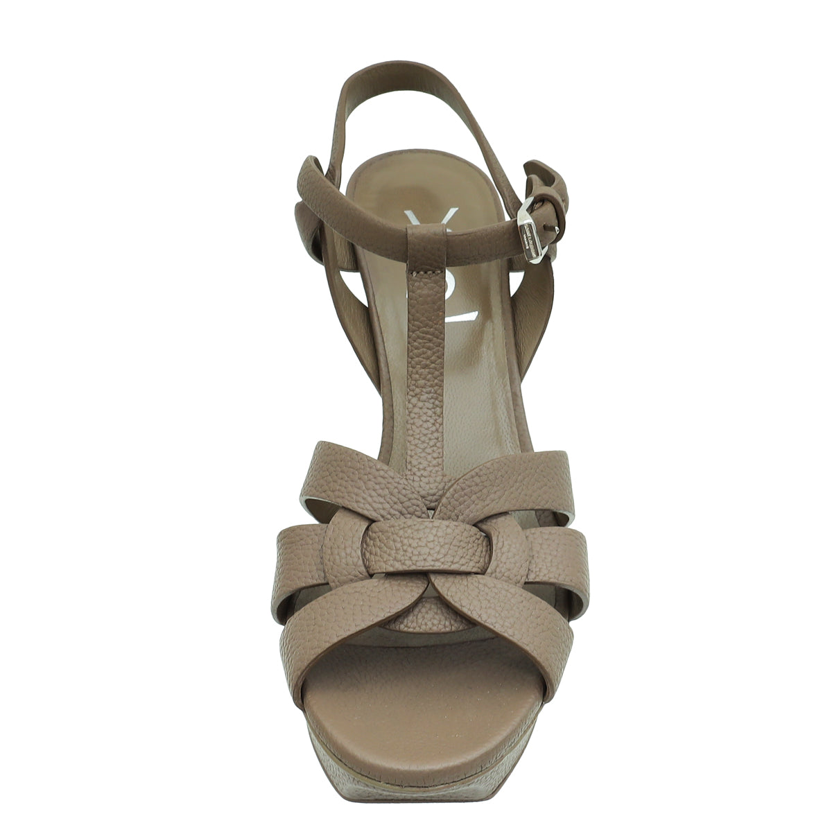 YSL Etoupe Mid Heel Tribute Sandal 36-YSL-THE CLOSET