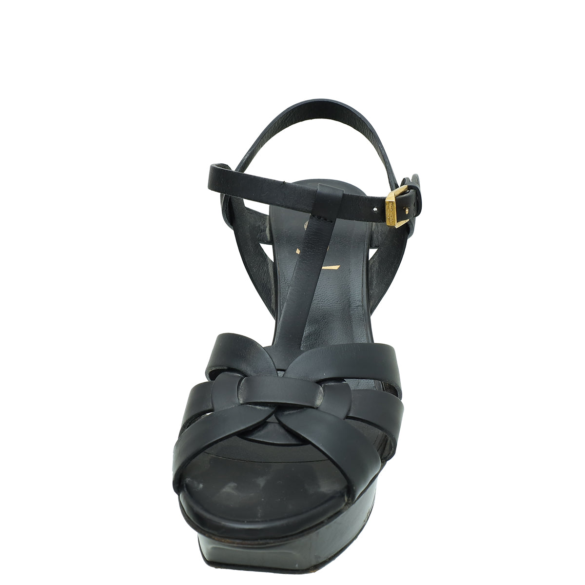 YSL Black Tribute Sandal 36-YSL-THE CLOSET