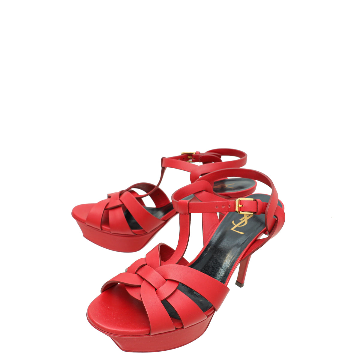 YSL Red Tribute Leather Sandal 37.5