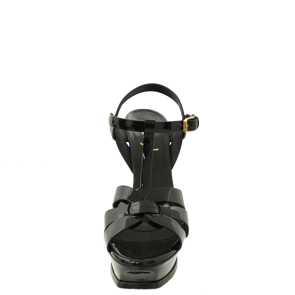 YSL Black High Heeled Tribute Sandals 37.5