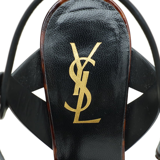 YSL Brown Tribute Sandal 37.5