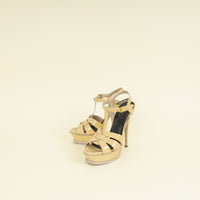 YSL Beige High Heeled Tribute Sandals 37