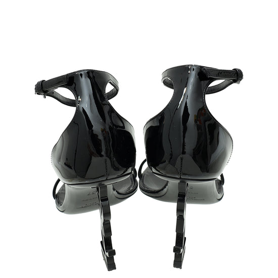 YSL Black Opyum Sandal 37