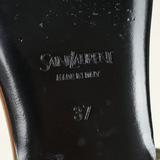 YSL Brown Cassandra Flat Thong Sandal 37