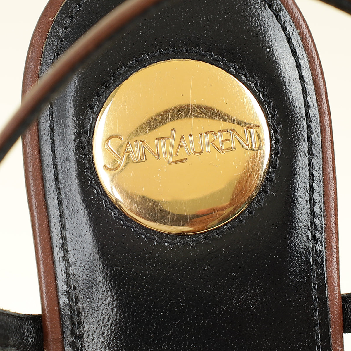 YSL Brown Cassandra Flat Thong Sandal 37