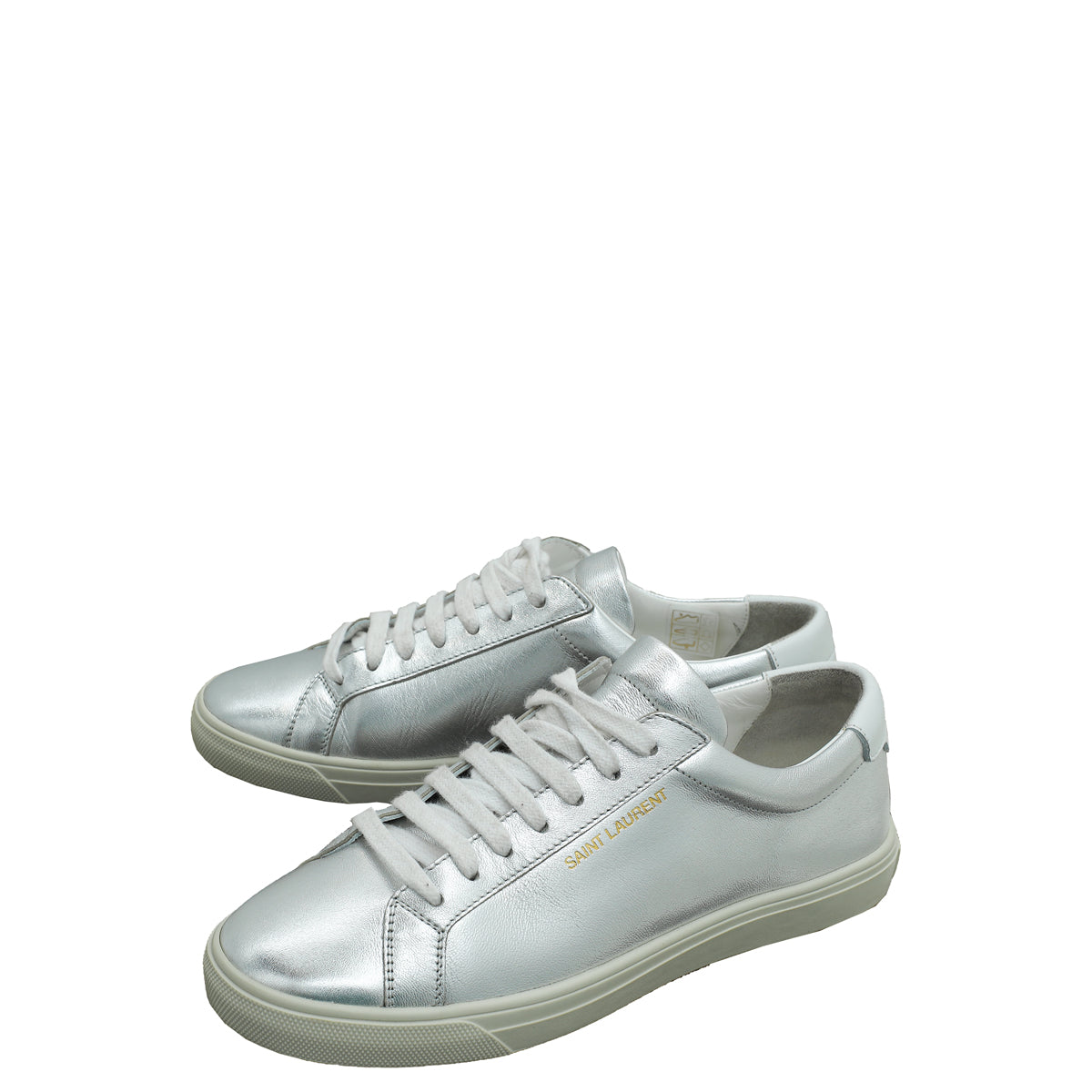 YSL Silver Metallic Andy Sneaker 37-YSL-THE CLOSET