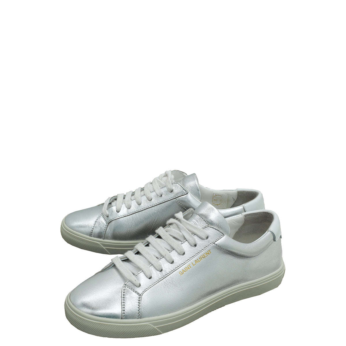 YSL Silver Metallic Andy Sneaker 37 – The Closet