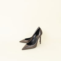 YSL Metallic Ruthenium Zoe 105 Pumps 38.5