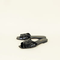 YSL Black Tribute Flat Mules 38.5