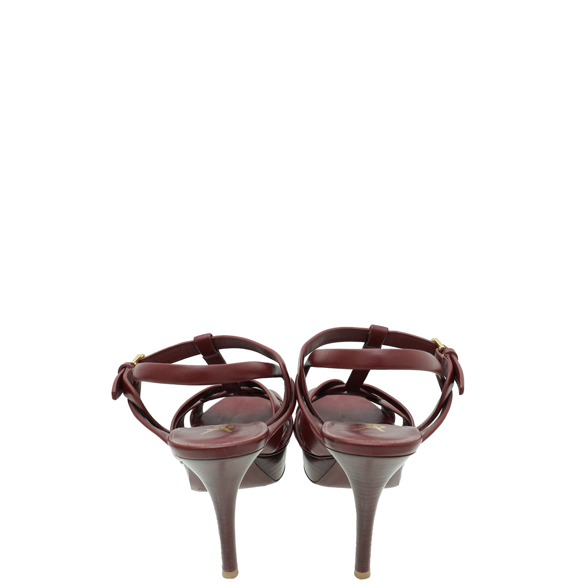 YSL Burgundy Tribute Sandal 38