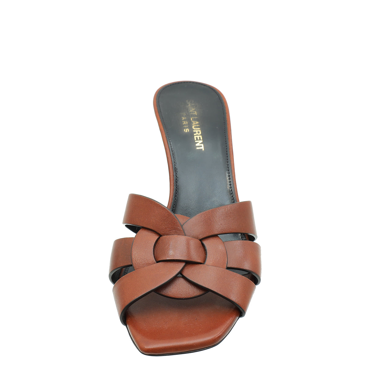 YSL Brown Tribute Slide Mules 38-YSL-THE CLOSET