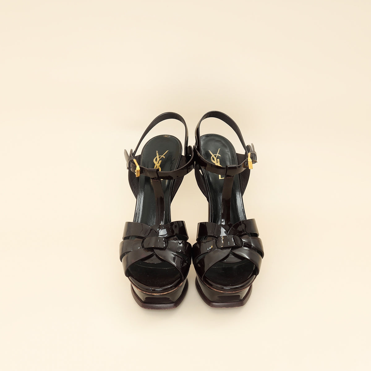 YSL Burgundy Tribute Sandal 38-YSL-THE CLOSET