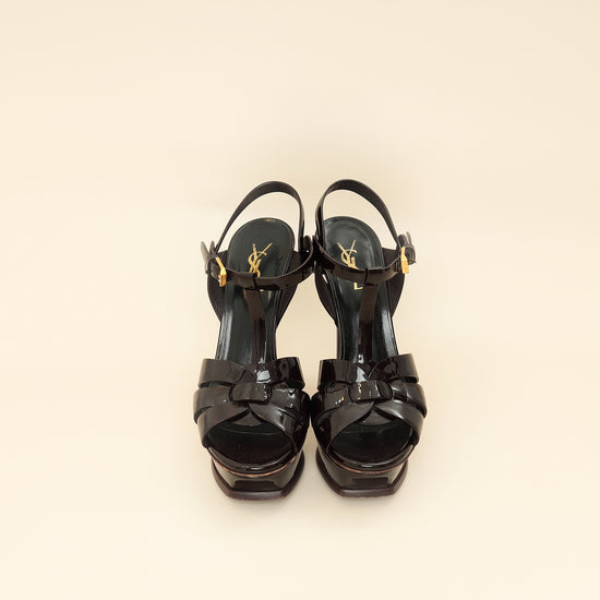 YSL Burgundy Tribute Sandal 38-YSL-THE CLOSET