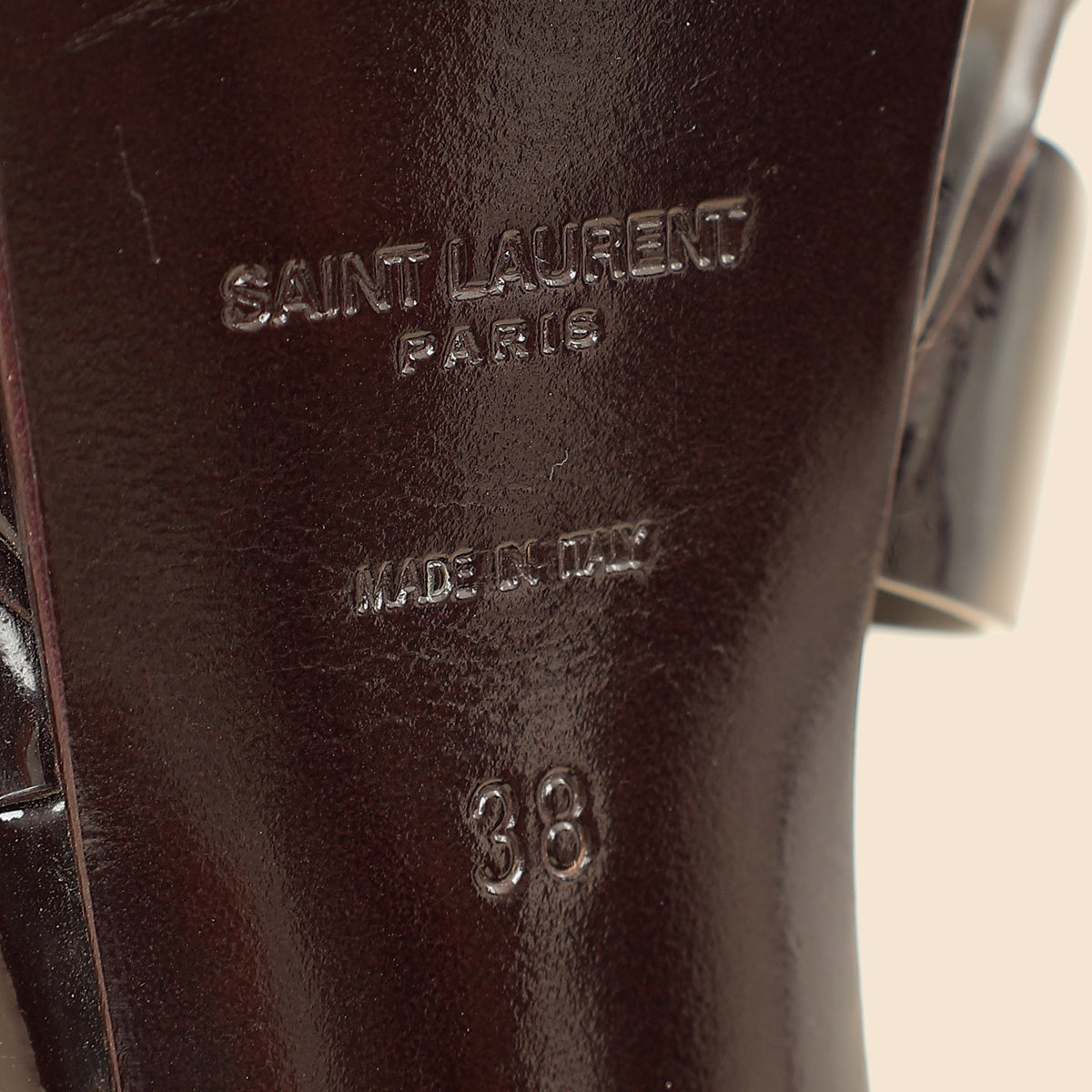 YSL Burgundy Tribute Sandal 38-YSL-THE CLOSET