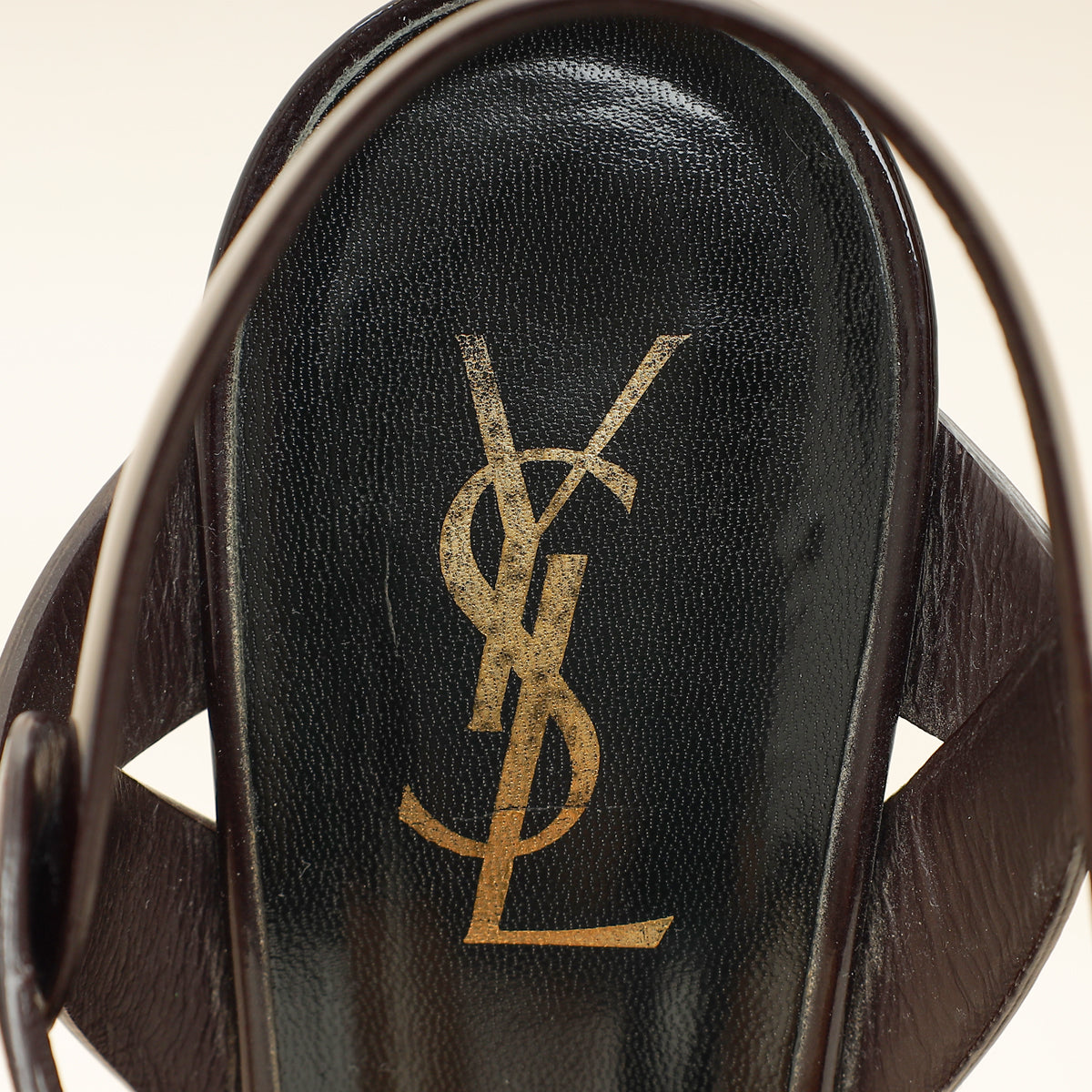 YSL Burgundy Tribute Sandal 38-YSL-THE CLOSET
