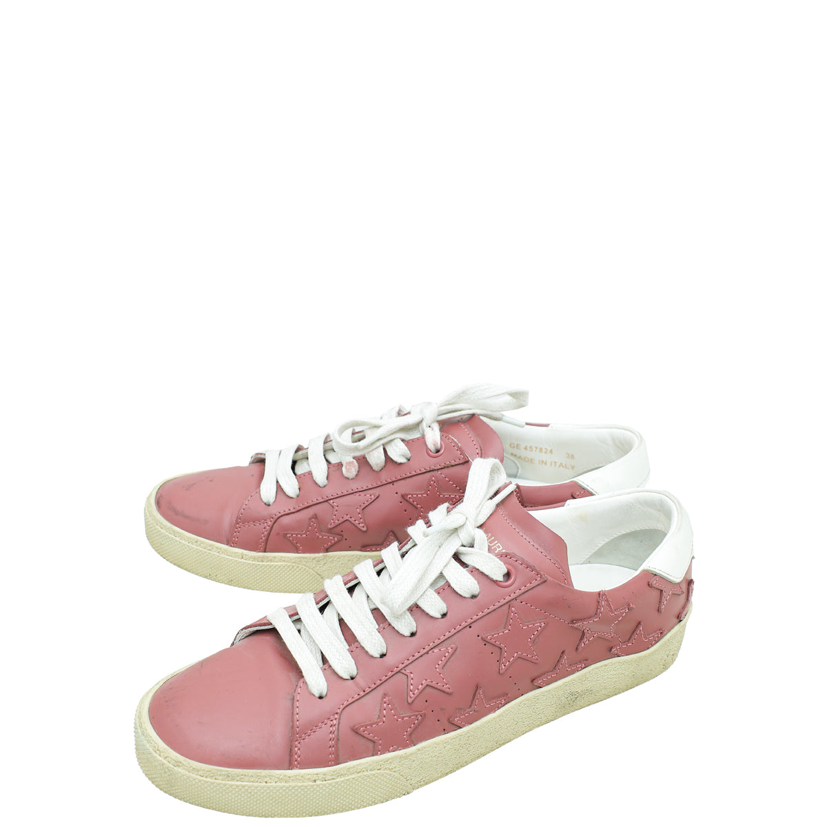 YSL Old Rose Stars Court Sneakers 38-YSL-THE CLOSET