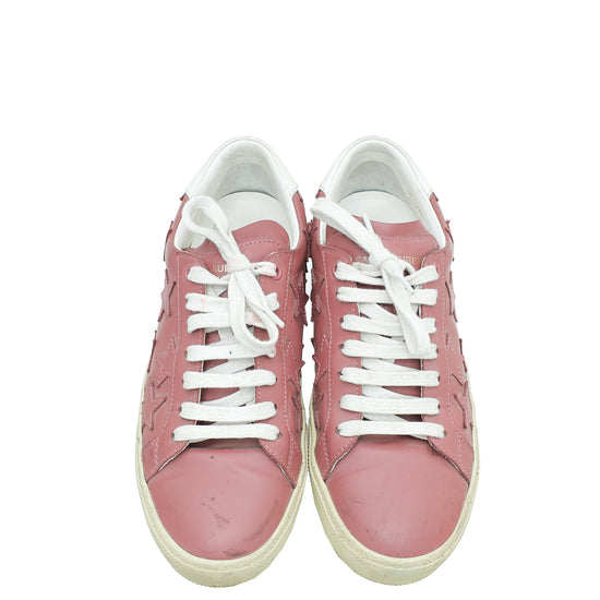 YSL Old Rose Stars Court Sneakers 38