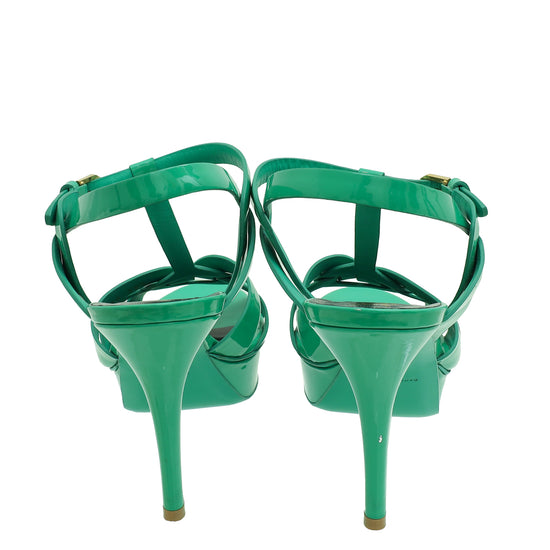 Load image into Gallery viewer, YSL Green Tribute Sandal 39.5
