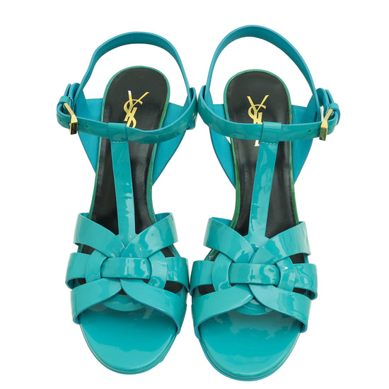 YSL Turquoise Tribute Sandal 39.5-YSL-THE CLOSET