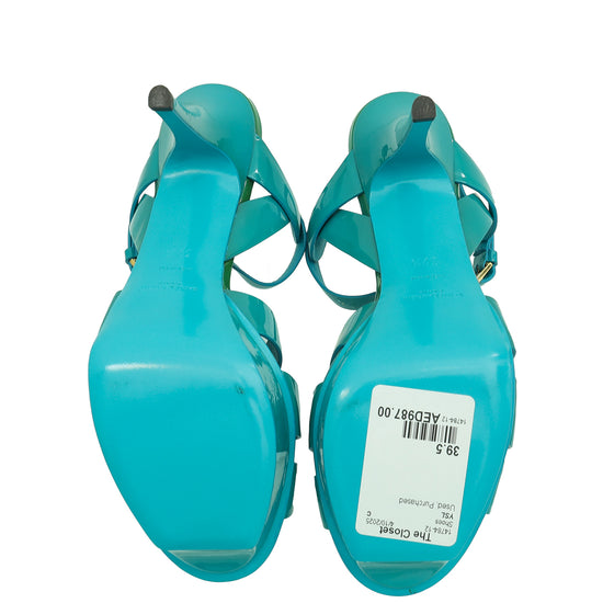 YSL Turquoise Tribute Sandal 39.5-YSL-THE CLOSET