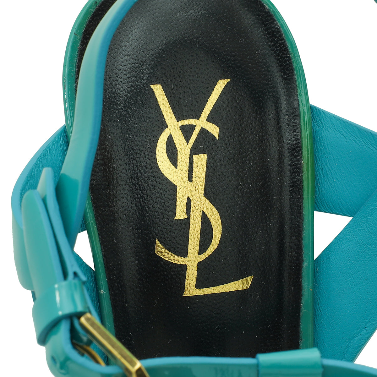 YSL Turquoise Tribute Sandal 39.5-YSL-THE CLOSET